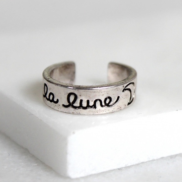 La Lune Antique Silver Tone Adjustable Ring - Picture 5 of 5